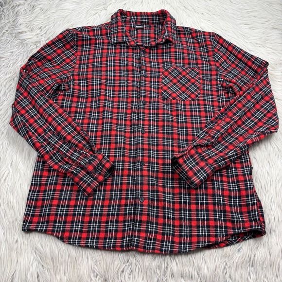 Oakley Men's L Red Black Plaid Woven Flannel Shirt Cabincore Lumberjack - Picture 1 of 6